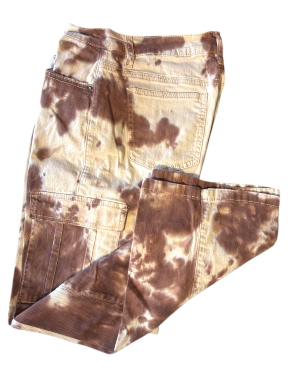 Hot Topic brown & cream tie-dye straight leg jeans Women’s size 11(juniors) |ab4